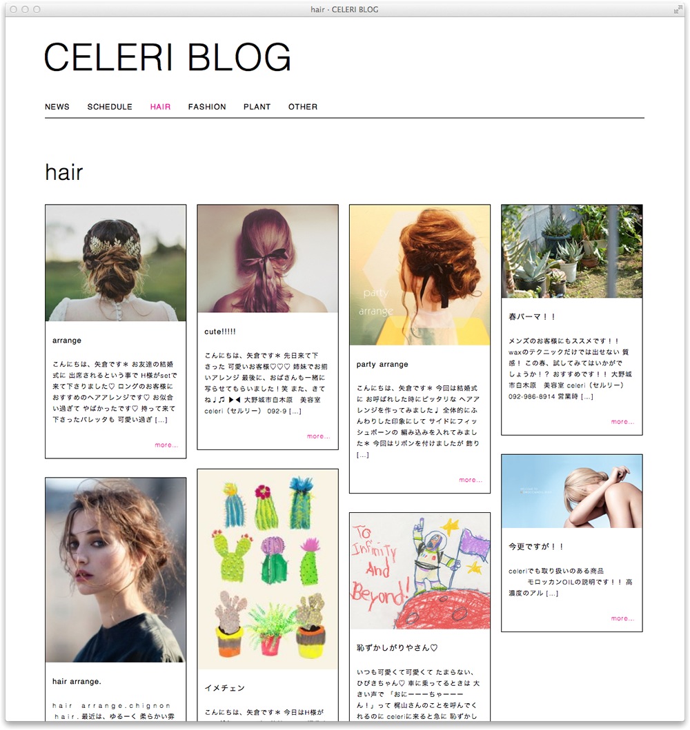 Celeri Webサイト　BLOG